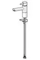 Einhebelmischer in Chrom mit flacher Auslaufdesign von HANSA. Die Armatur ist für die Kücheninstallation konzipiert und verfügt über eine mittige Bedienung.